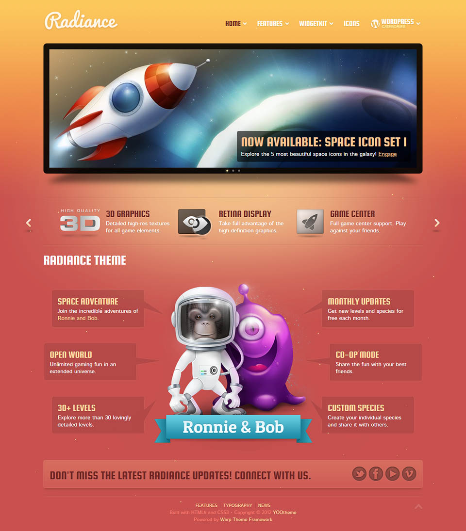 WordPress template YOOtheme Radiance