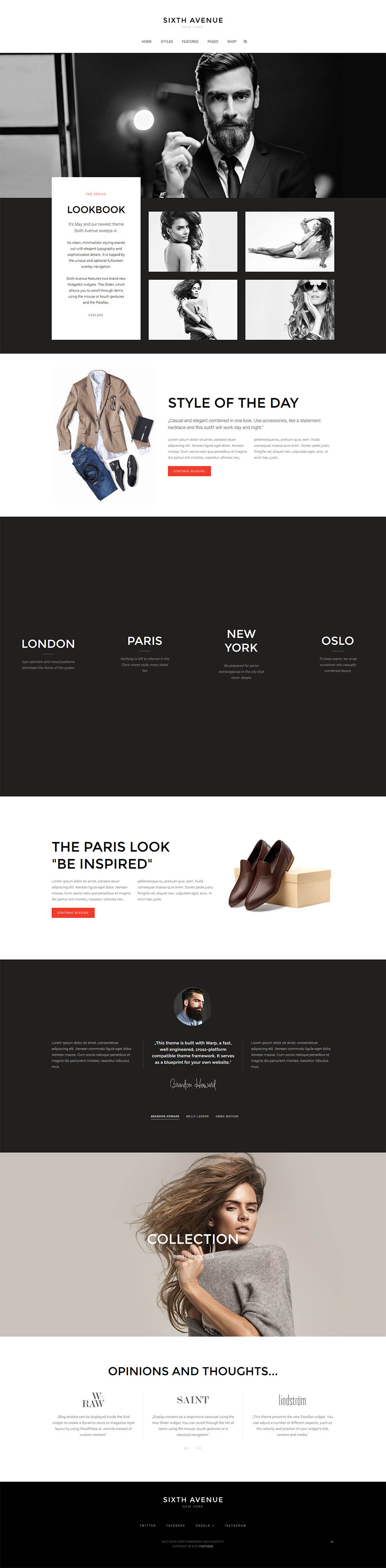WordPress template YOOtheme Sixth Avenue