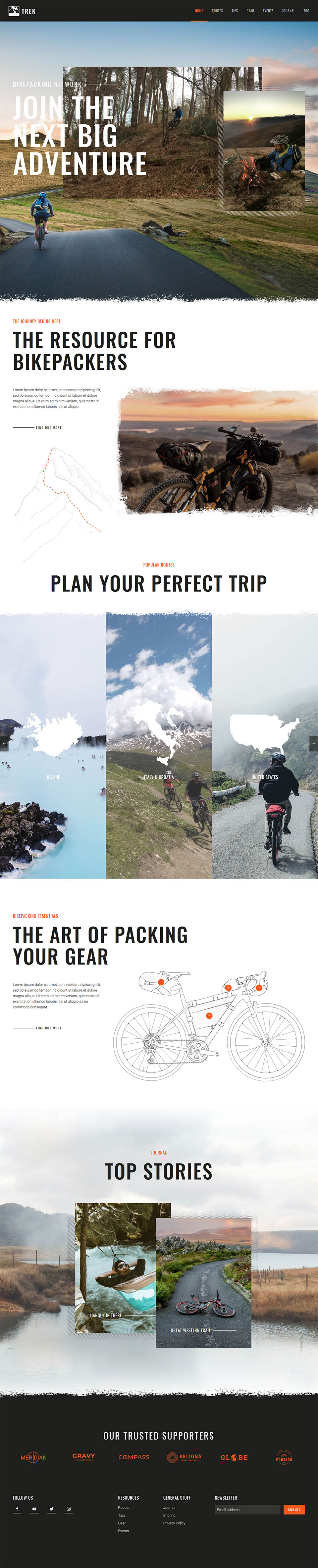 WordPress template YOOtheme Trek