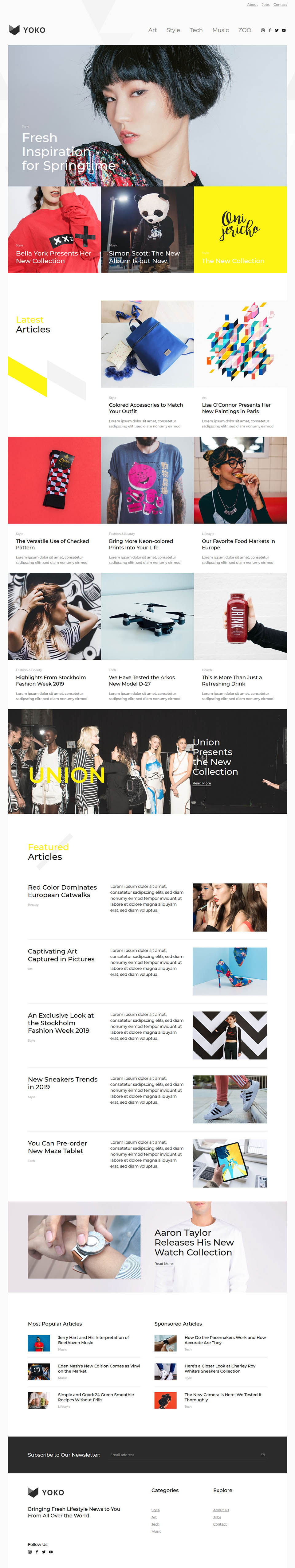 WordPress template YOOtheme Yoko