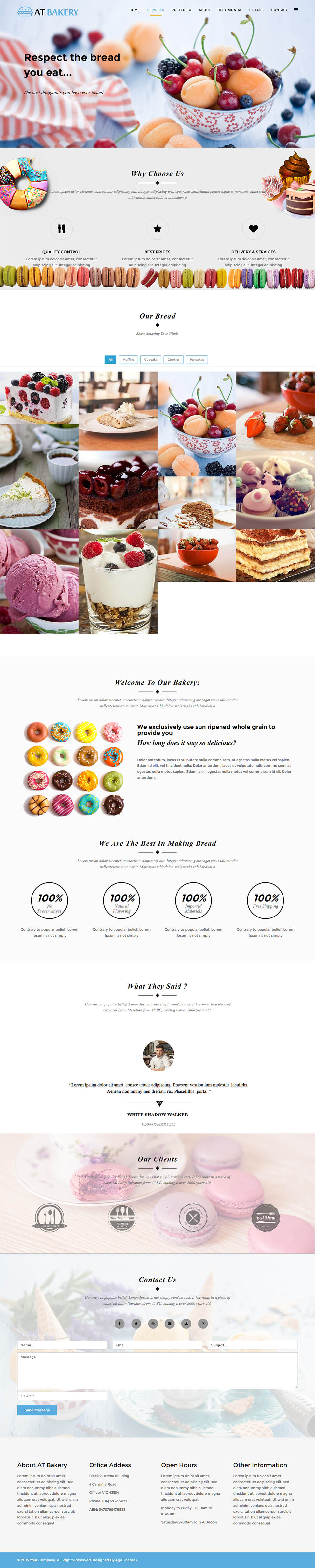 Template AGE Themes Bakery Onepage Joomla template AGE Themes Bakery Onepage