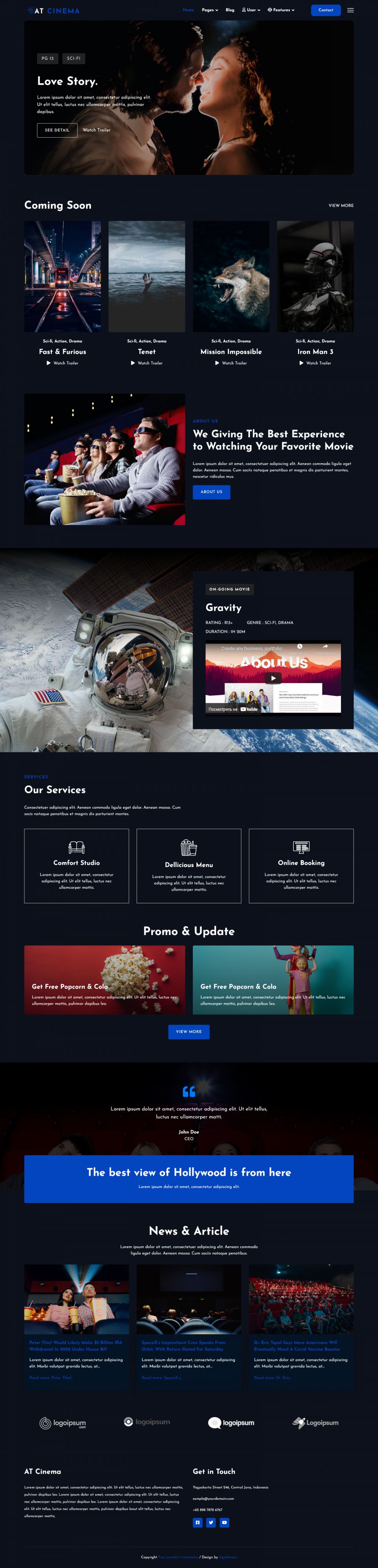 Template AGE Themes Cinema Joomla template AGE Themes Cinema