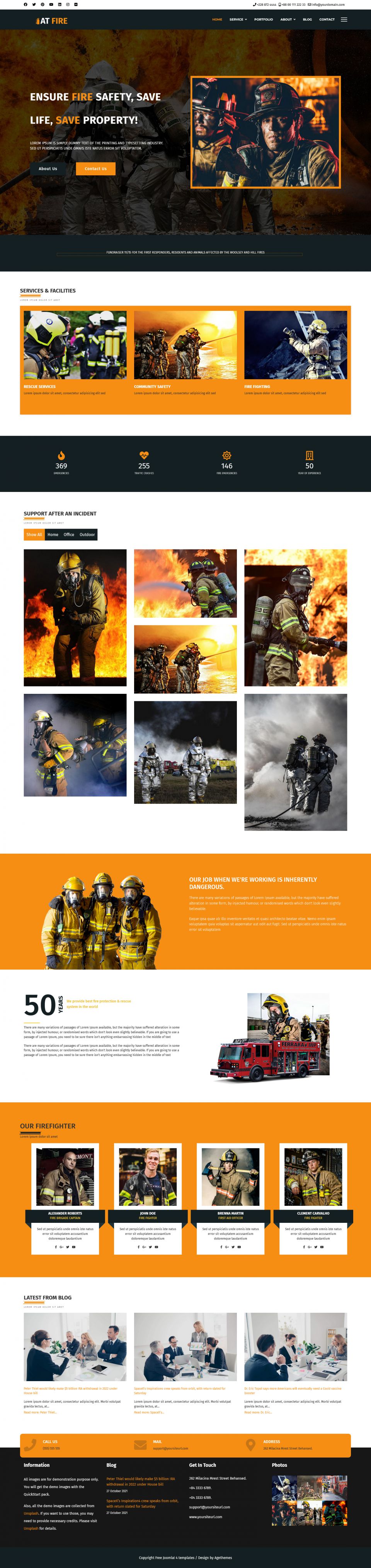 Template AGE Themes Fire Onepage Joomla template AGE Themes Fire Onepage