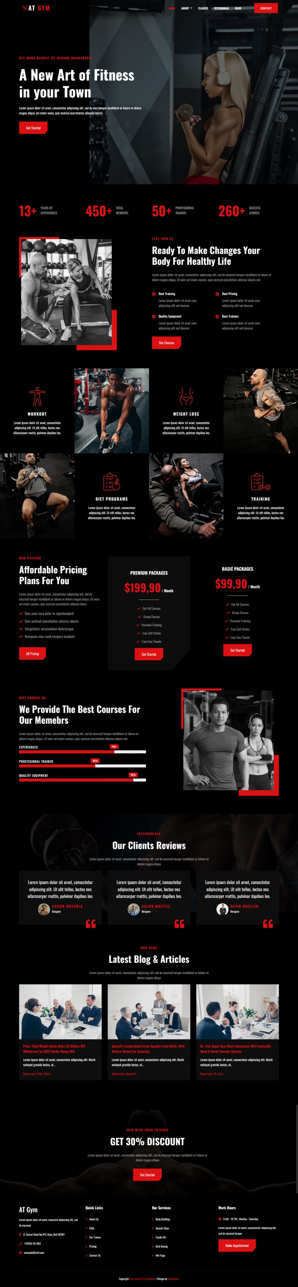 Template AGE Themes Gym Onepage Joomla template AGE Themes Gym Onepage