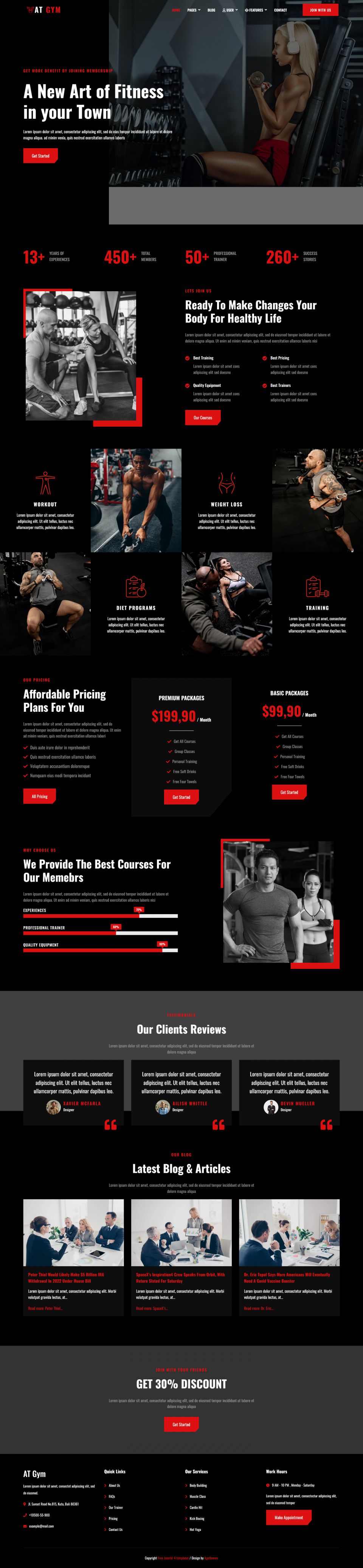 Template AGE Themes Gym Joomla template AGE Themes Gym
