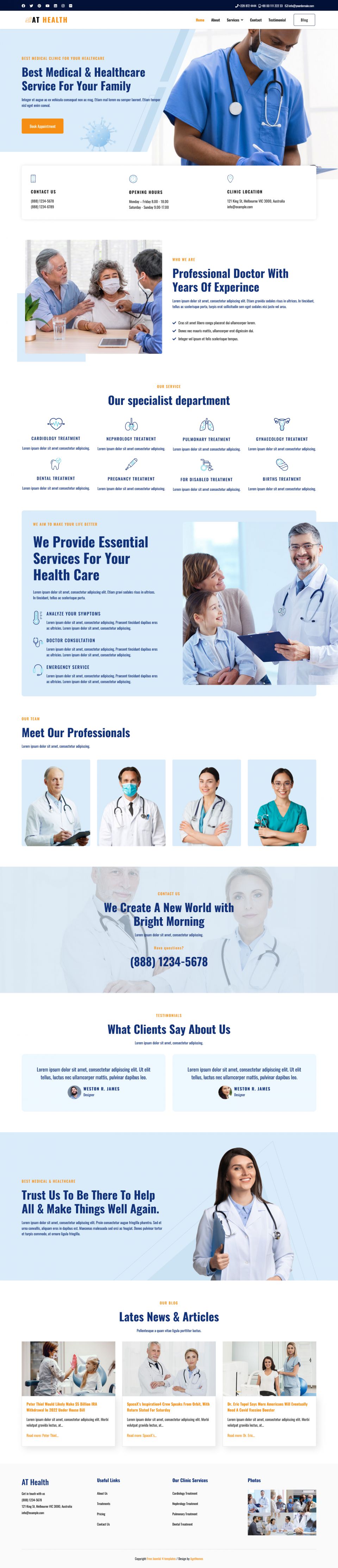 Template AGE Themes Health Onepage Joomla template AGE Themes Health Onepage