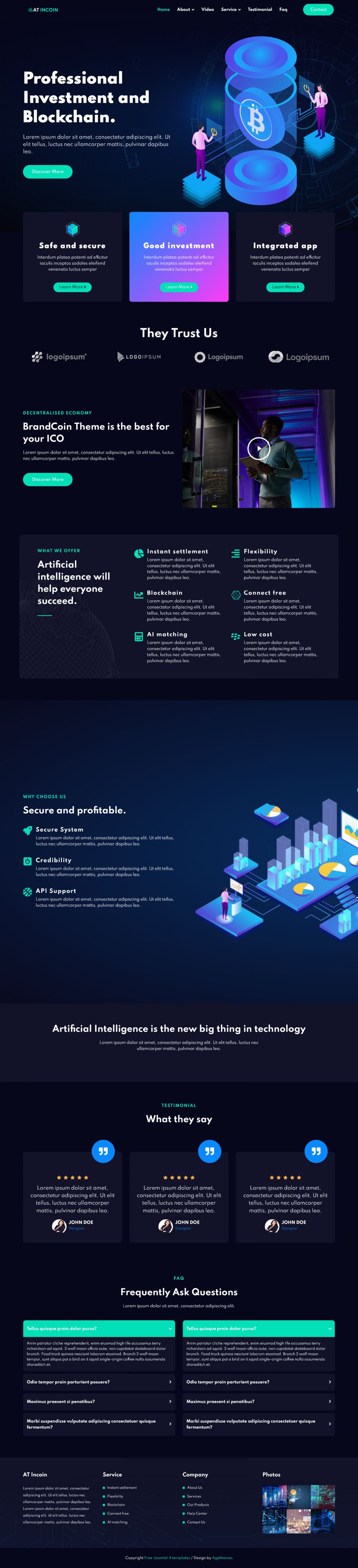 Joomla template AGE Themes Incoin Onepage
