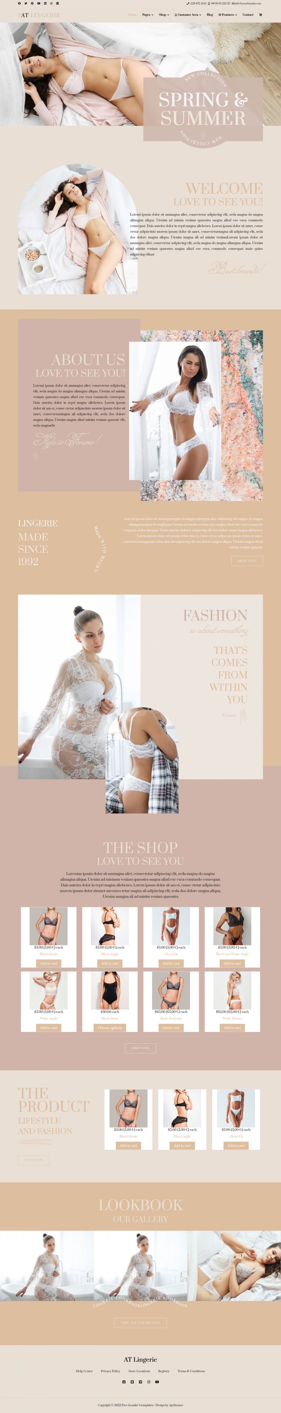 Template AGE Themes Lingerie Joomla template AGE Themes Lingerie