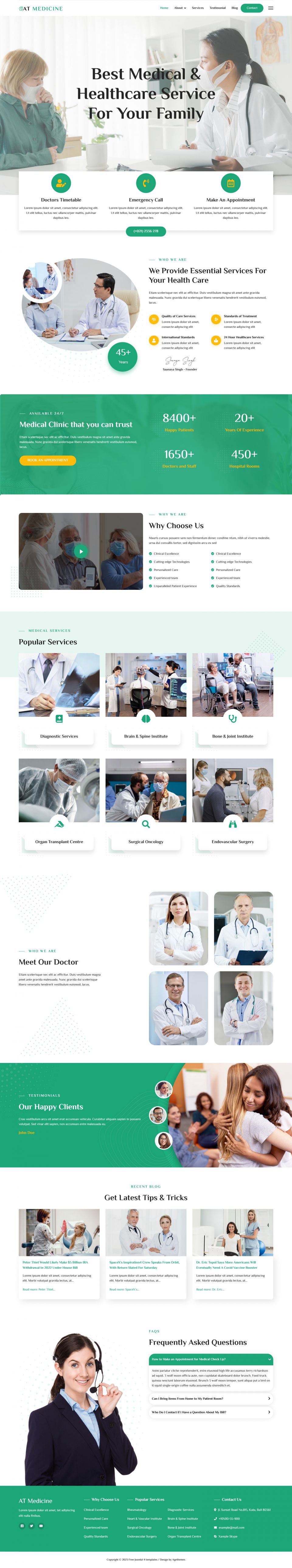 Template AGE Themes Medicine Onepage Joomla template AGE Themes Medicine Onepage