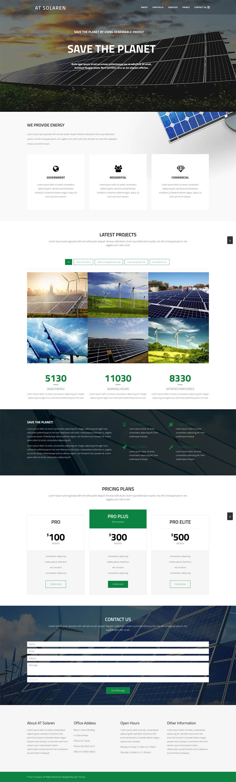 Joomla template AGE Themes Solaren Onepage