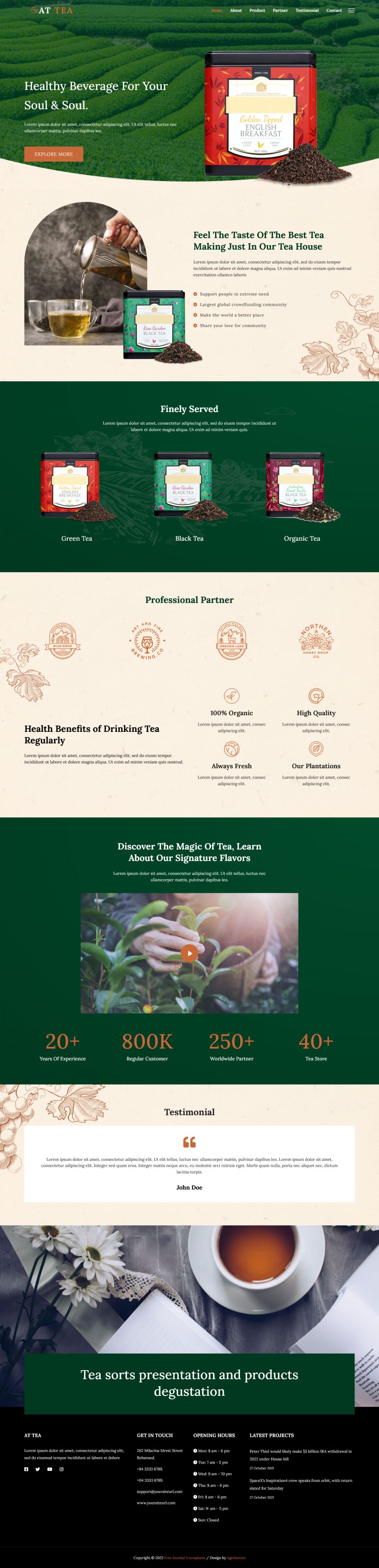 Template AGE Themes Tea Onepage Joomla template AGE Themes Tea Onepage
