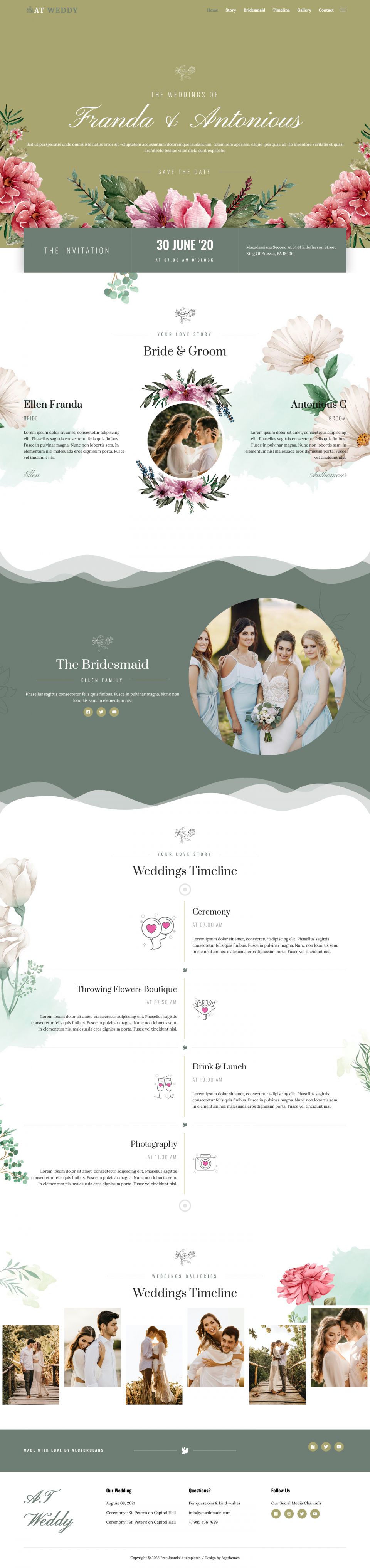 Template AGE Themes Weddy Onepage Joomla template AGE Themes Weddy Onepage