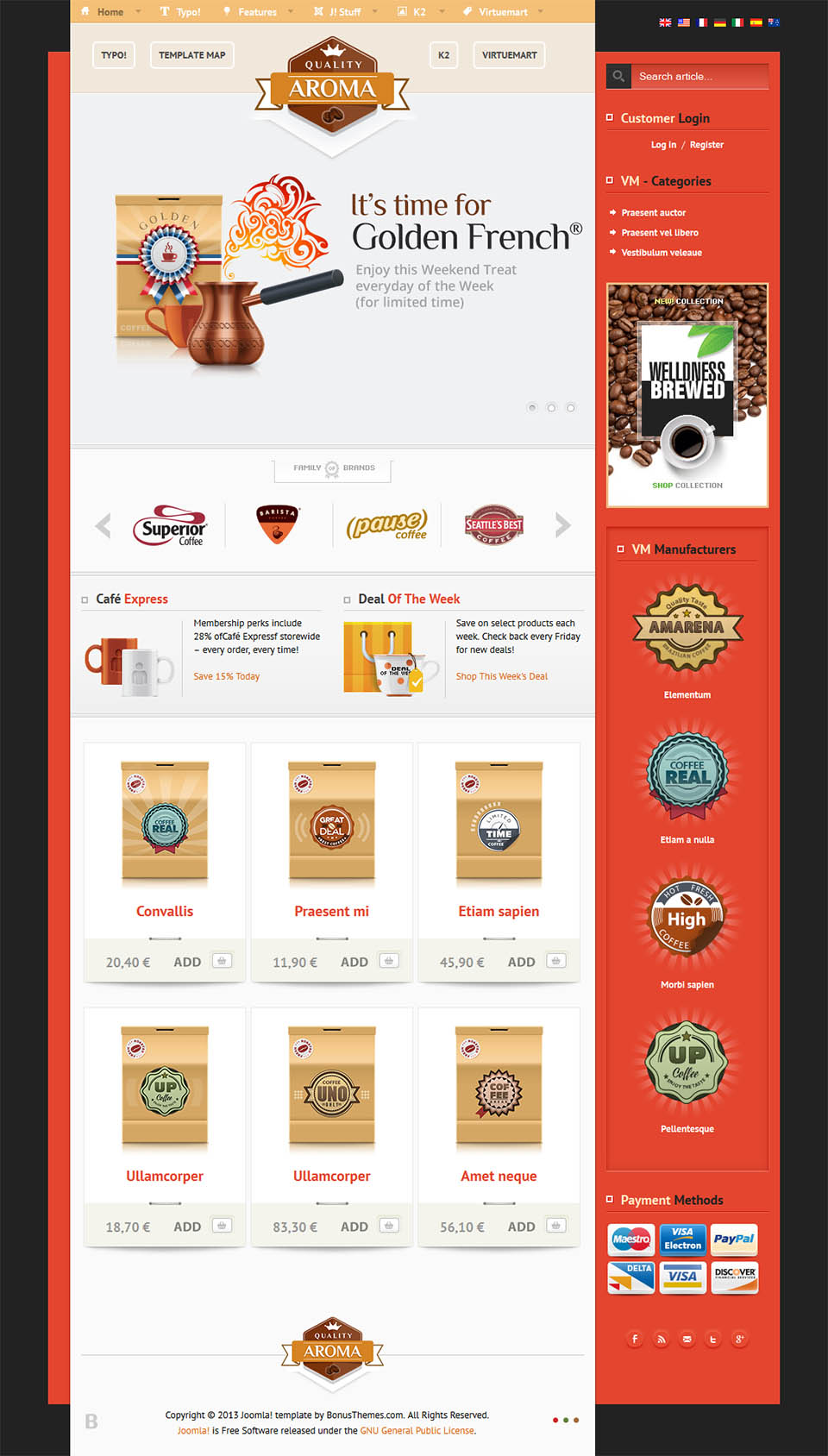 Template BonusThemes Aroma Joomla template BonusThemes Aroma