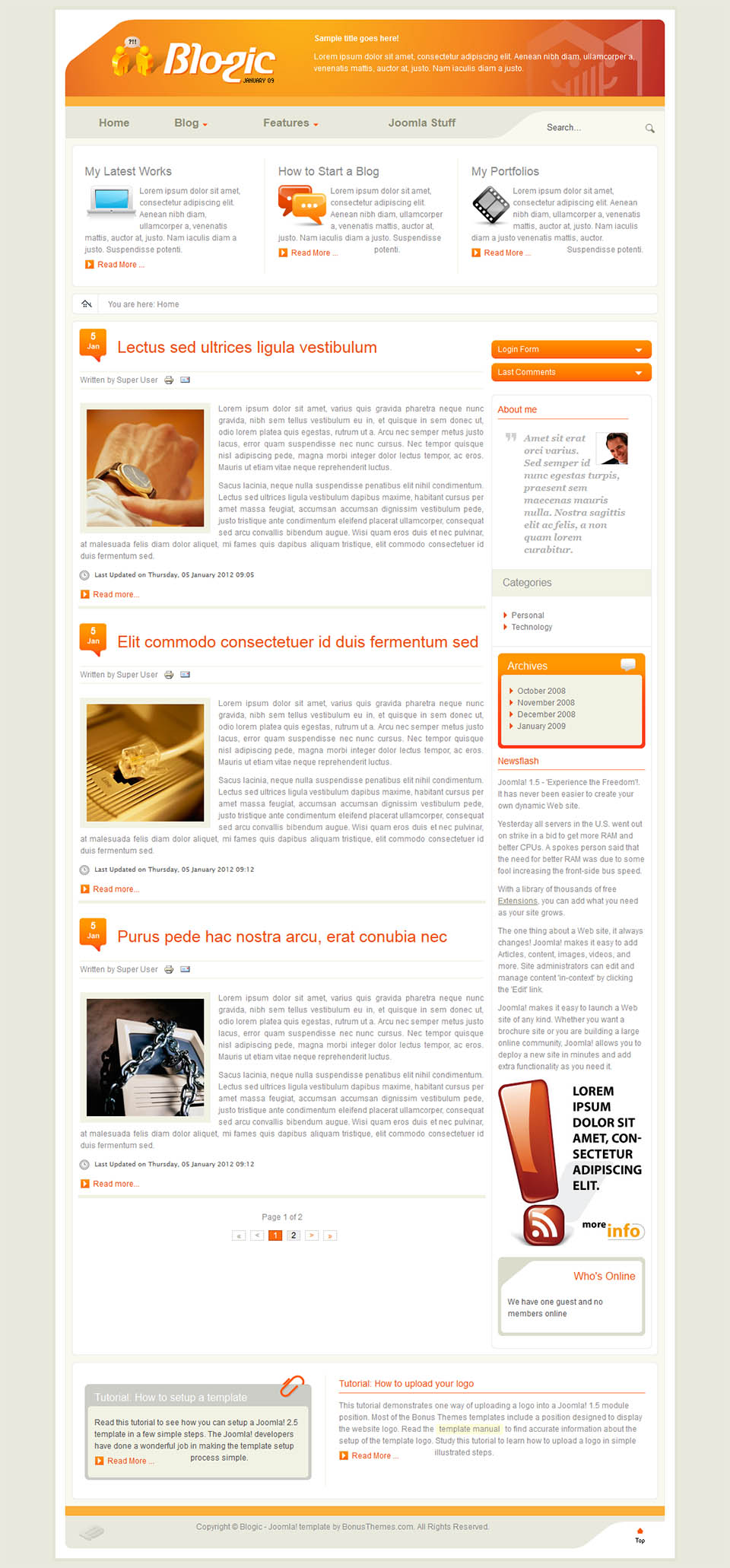 Template BonusThemes Blogic Joomla template BonusThemes Blogic