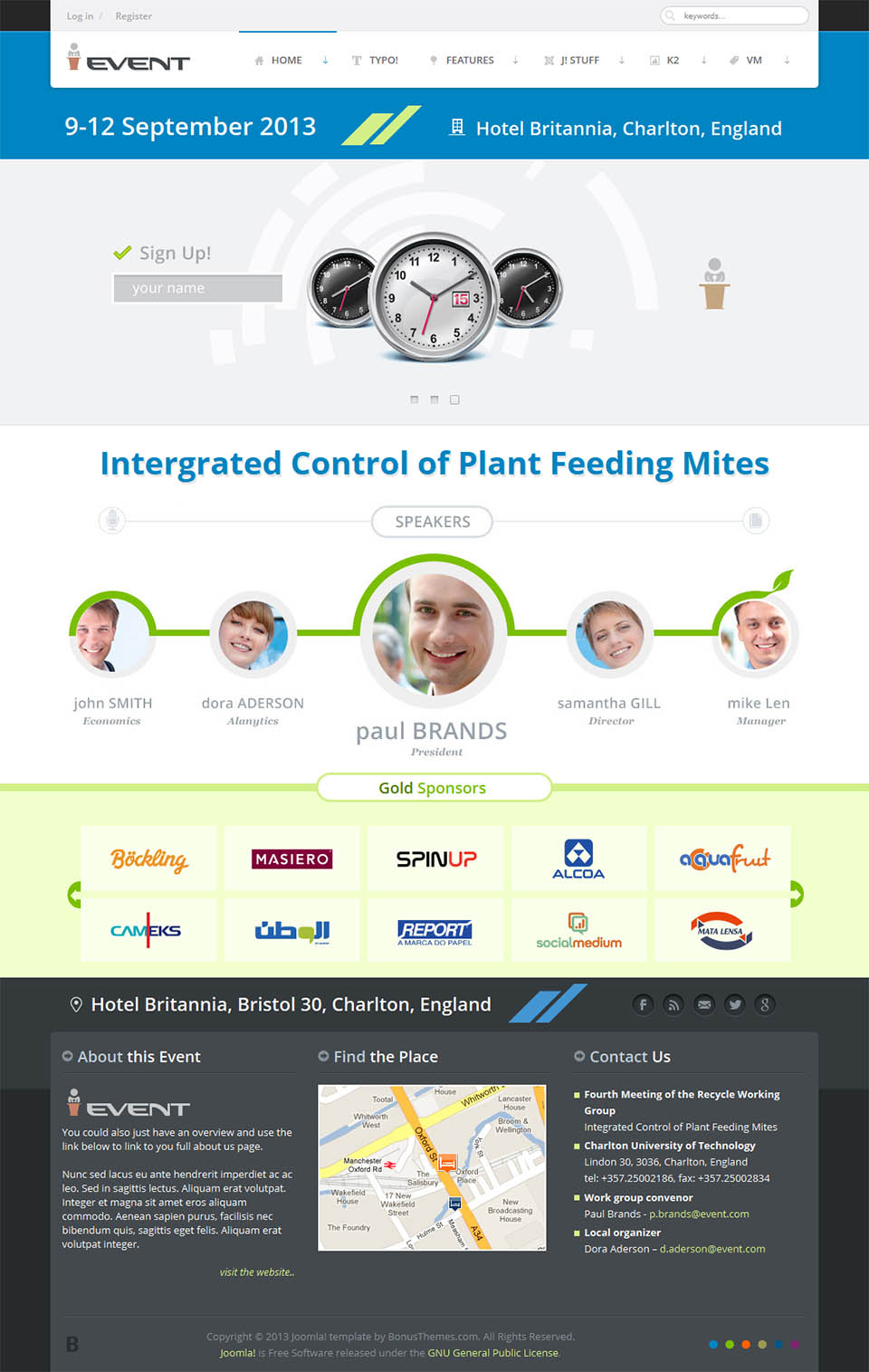 Template BonusThemes Event Joomla template BonusThemes Event