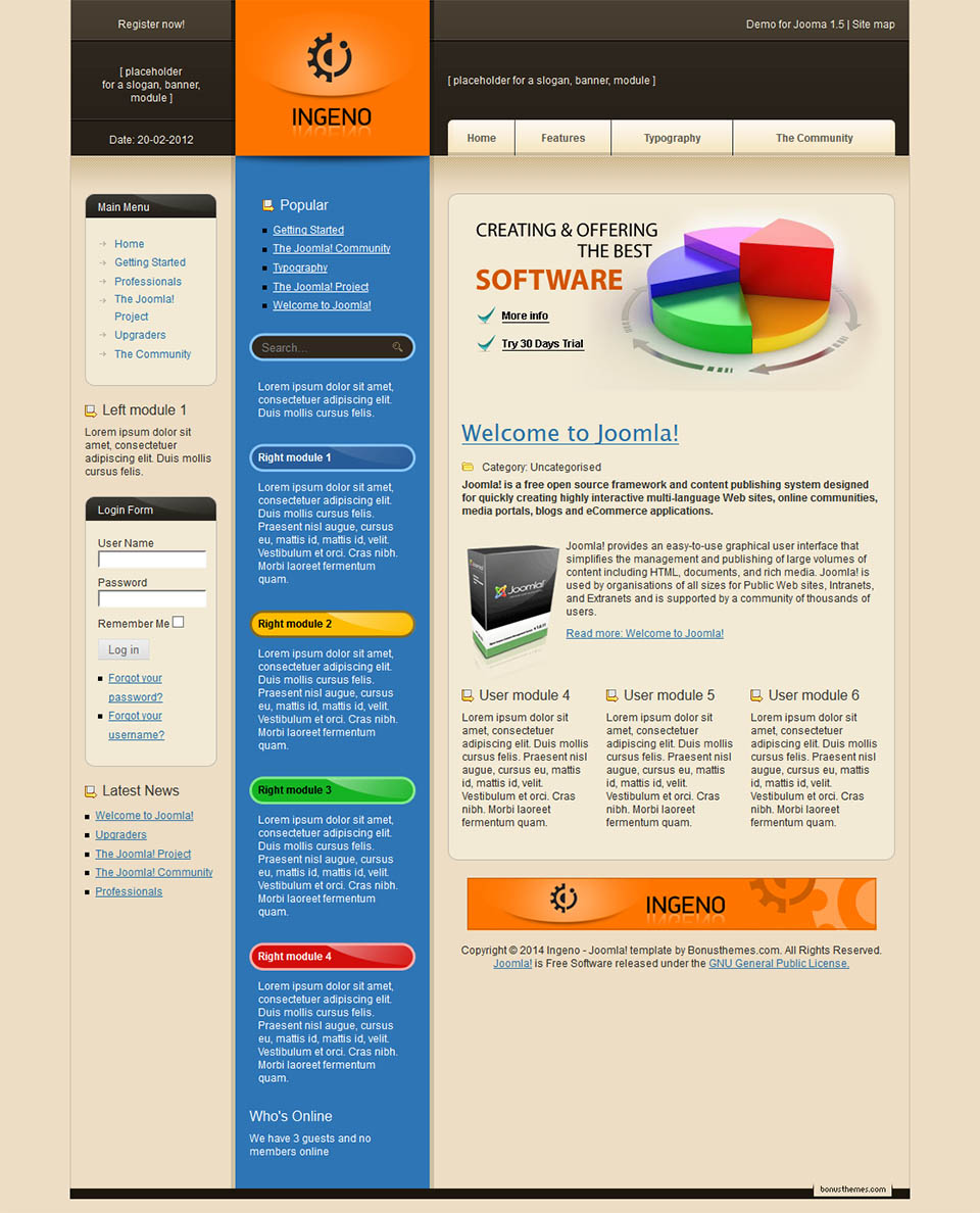 Template BonusThemes Ingeno Joomla template BonusThemes Ingeno