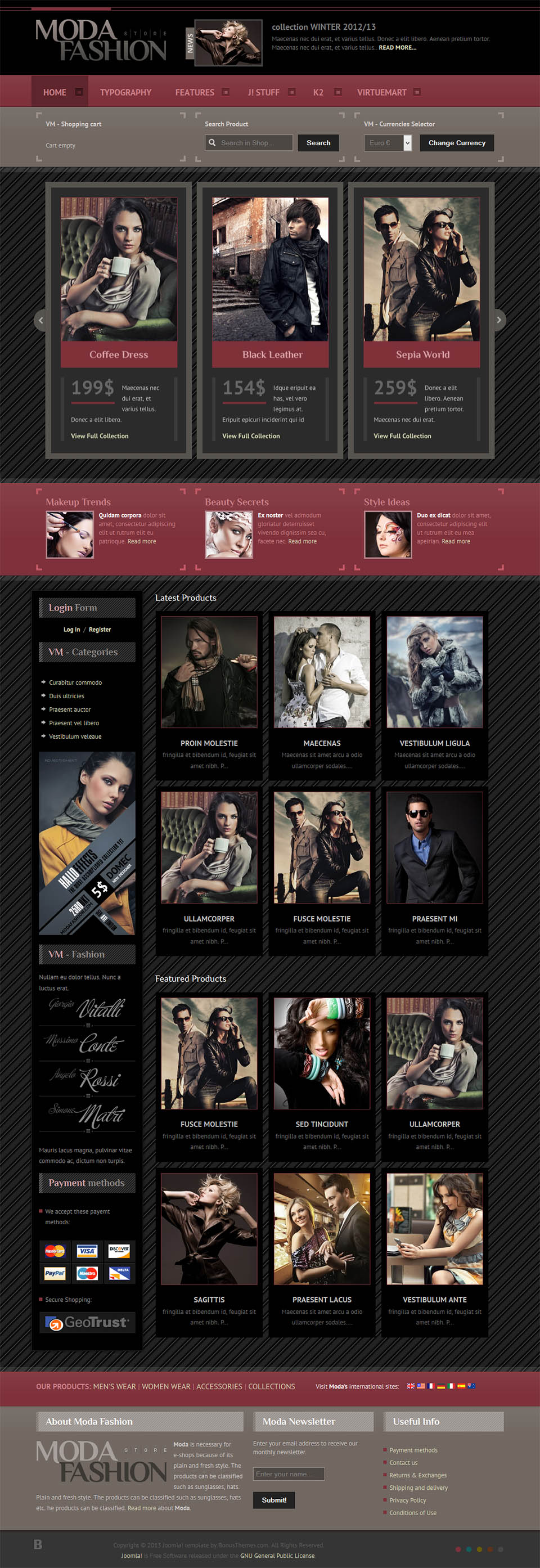 Template BonusThemes Moda Joomla template BonusThemes Moda