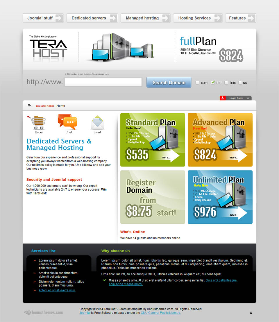 Template BonusThemes TeraHost Joomla template BonusThemes TeraHost