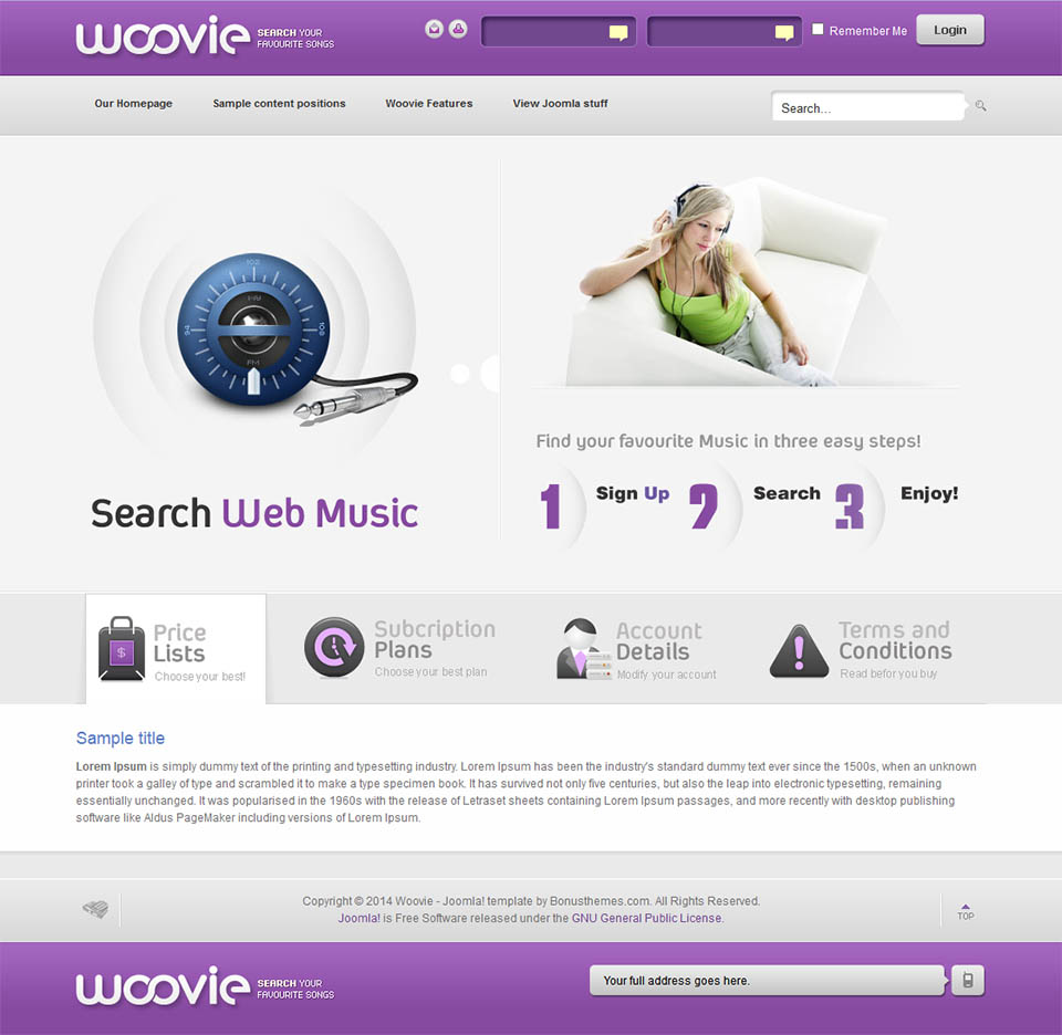 Template BonusThemes Woovie Joomla template BonusThemes Woovie