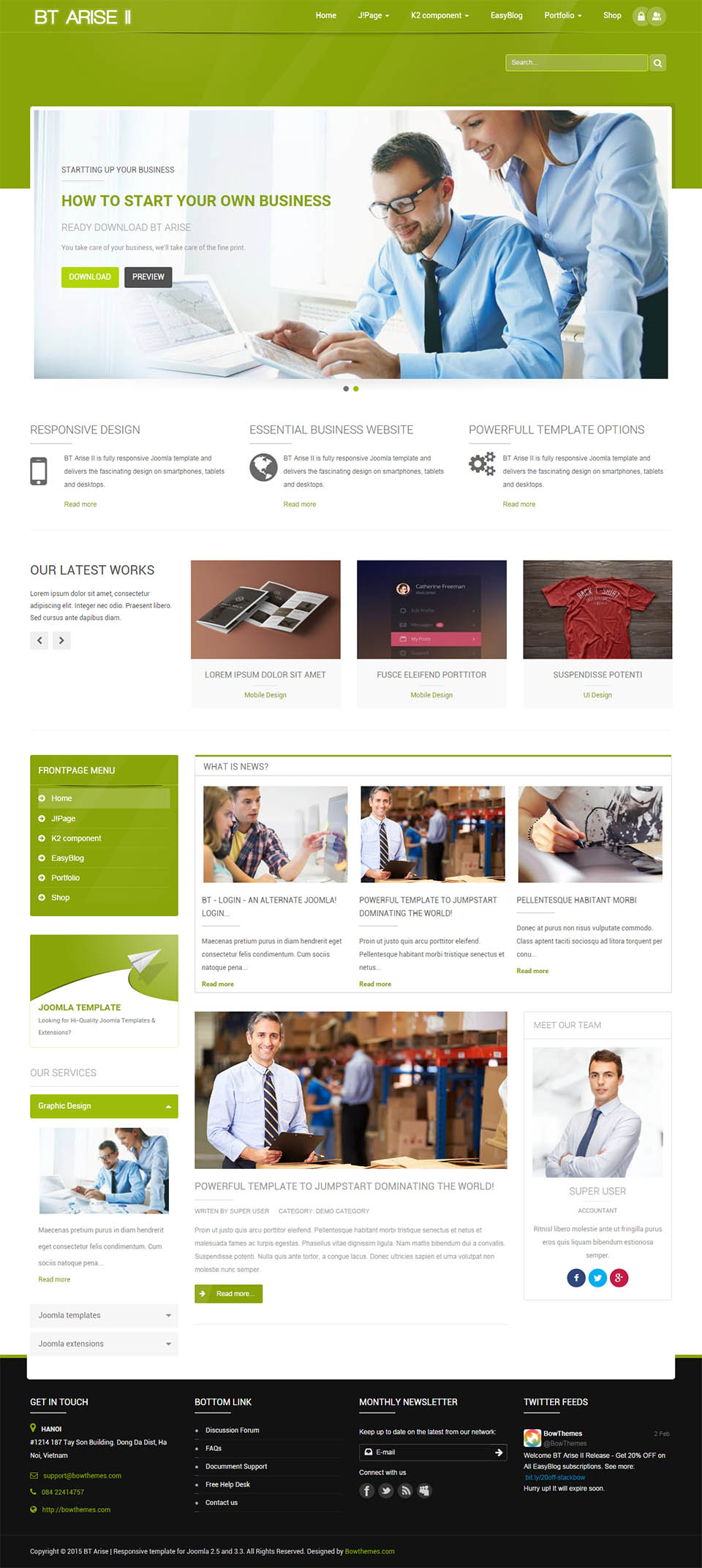 Joomla template BowThemes Arise II