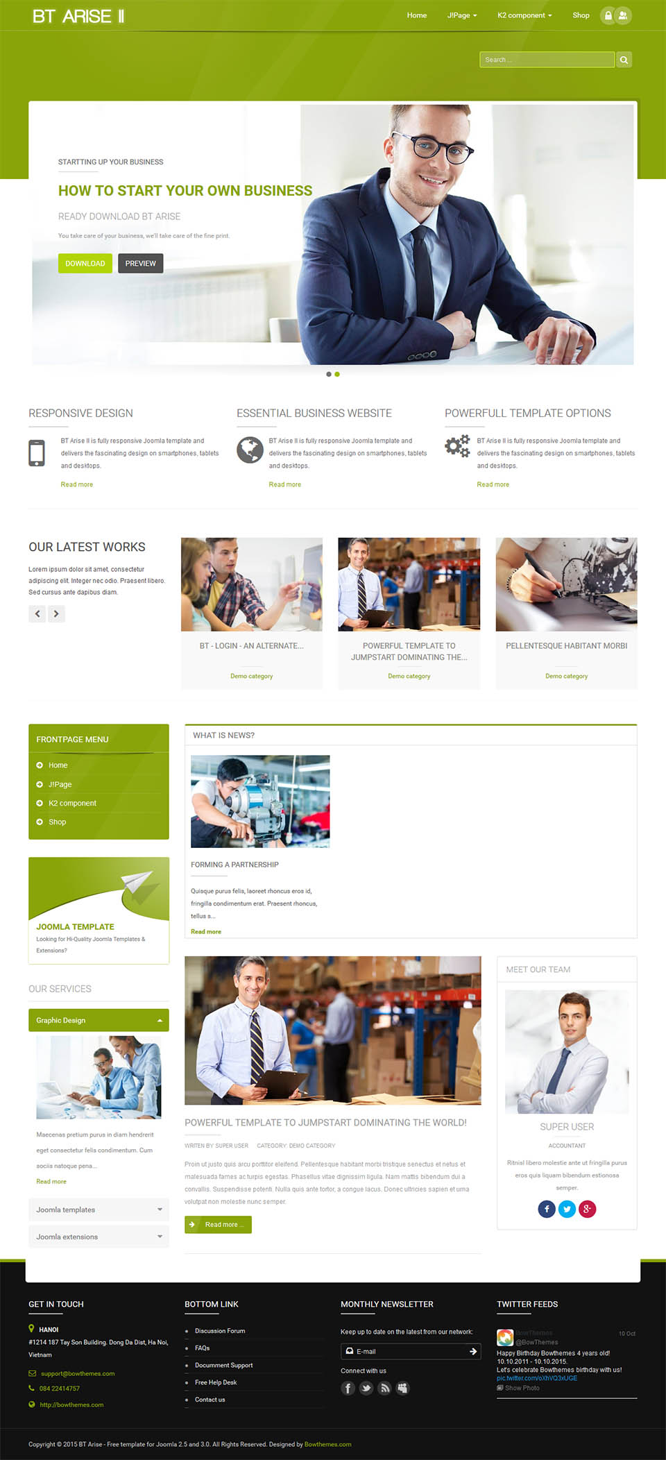 Joomla template BowThemes Arise