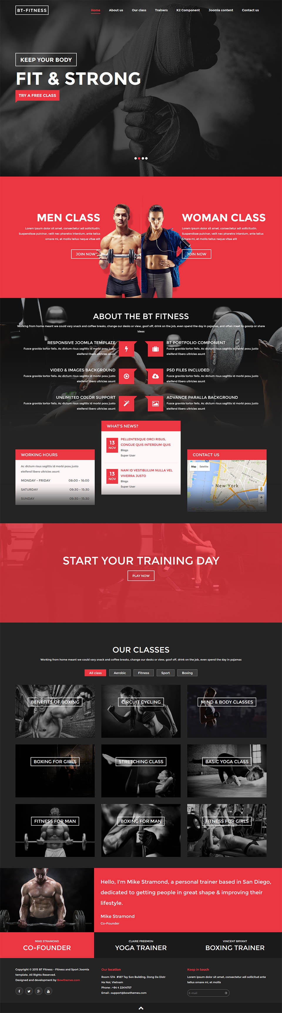 Template BowThemes Fitness Joomla template BowThemes Fitness