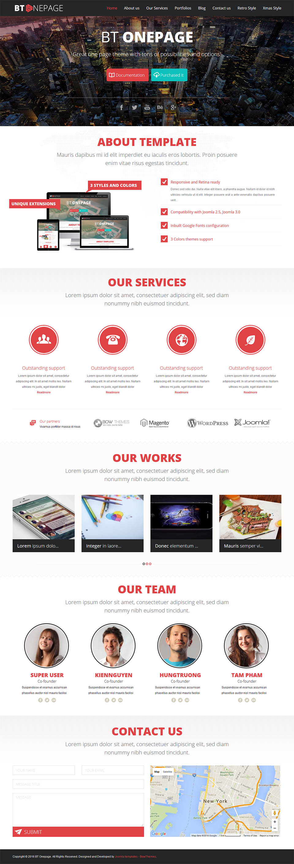 Joomla template BowThemes One Page