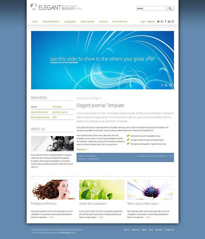 Template EnergizeThemes Elegant Joomla template EnergizeThemes Elegant