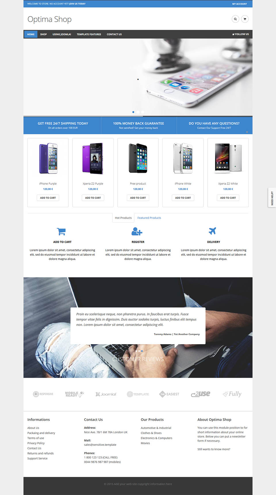 Template EnergizeThemes Optima Shop Joomla template EnergizeThemes Optima Shop