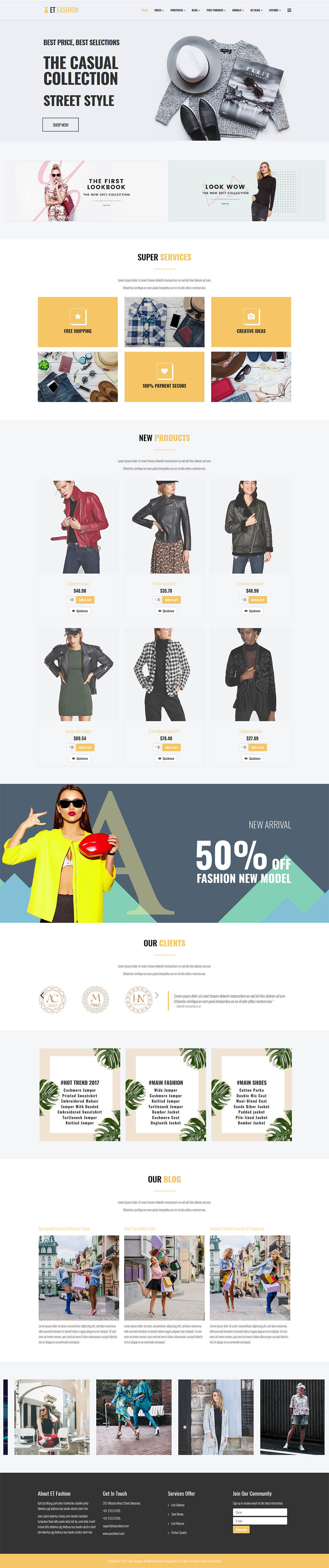 Joomla template EngineTemplates Fashion