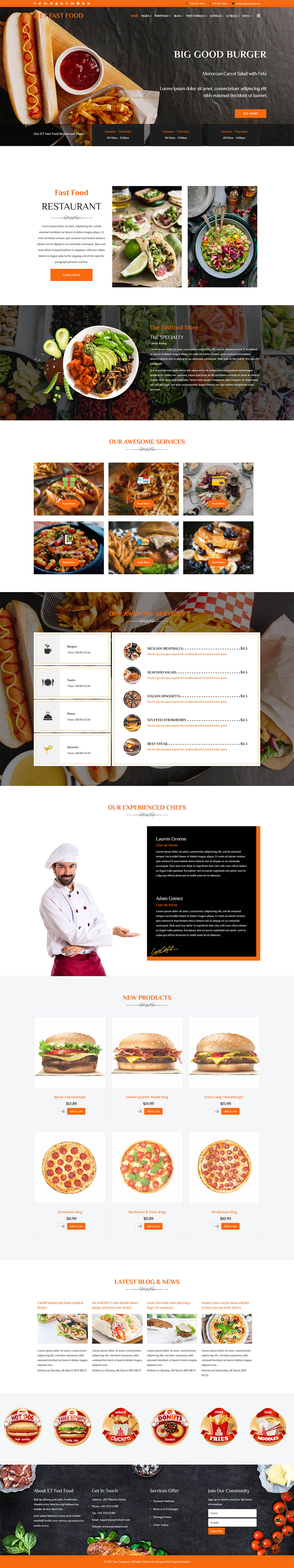 Template EngineTemplates Fast Food Joomla template EngineTemplates Fast Food