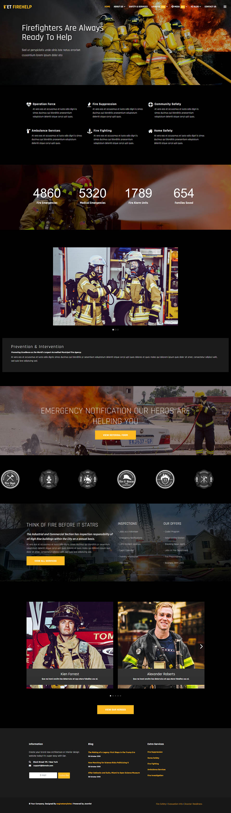 Joomla template EngineTemplates Firehelp