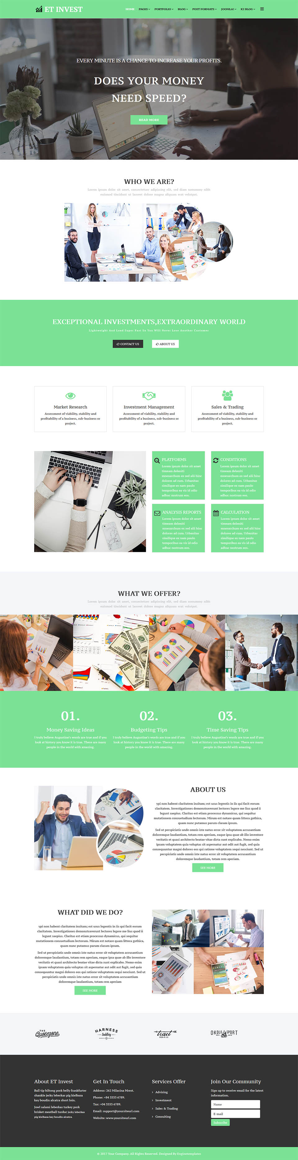 Template EngineTemplates Invest Joomla template EngineTemplates Invest