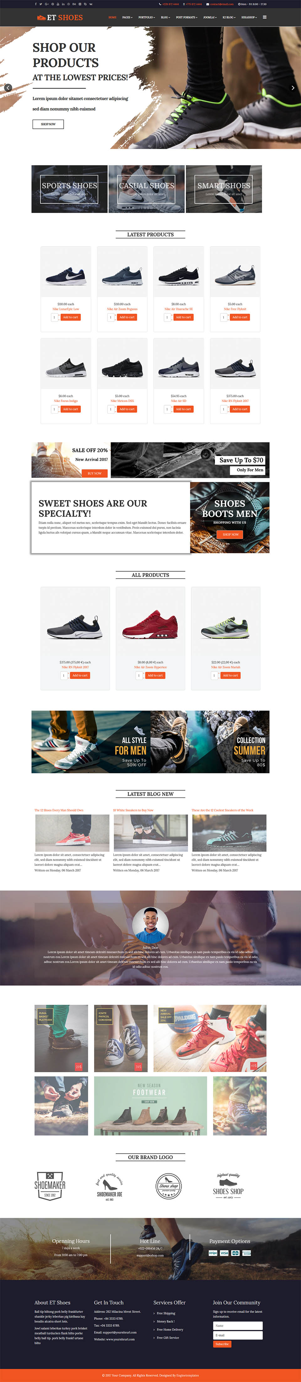 Template EngineTemplates Shoes Joomla template EngineTemplates Shoes
