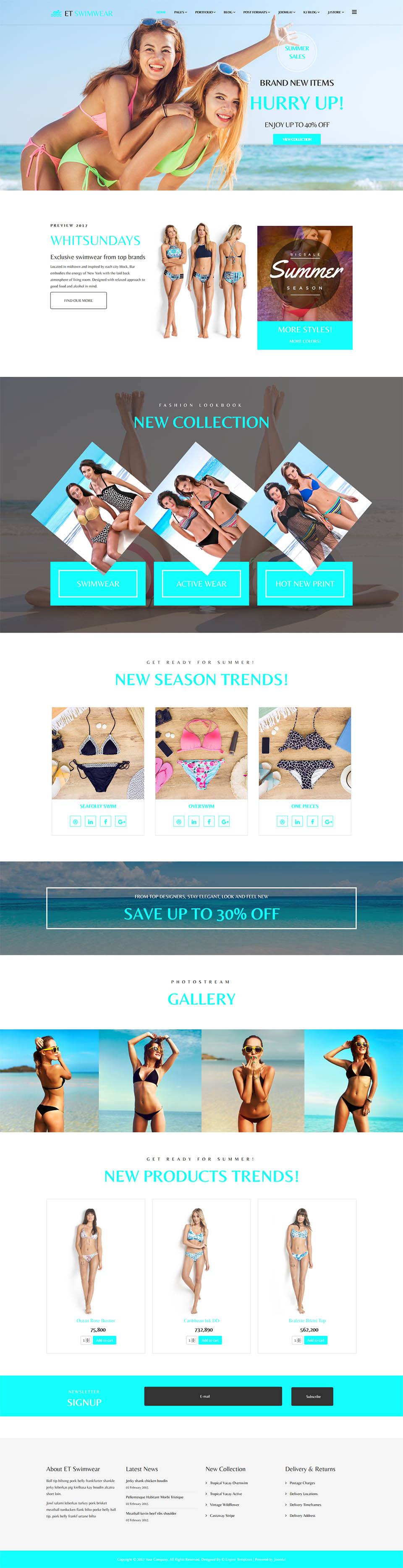 Template EngineTemplates Swimwear Joomla template EngineTemplates Swimwear