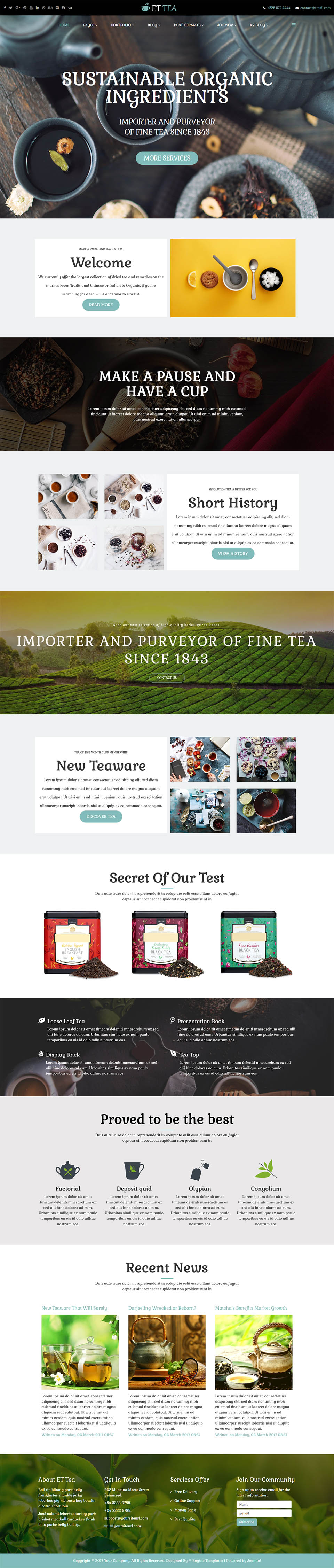 Template EngineTemplates Tea Joomla template EngineTemplates Tea