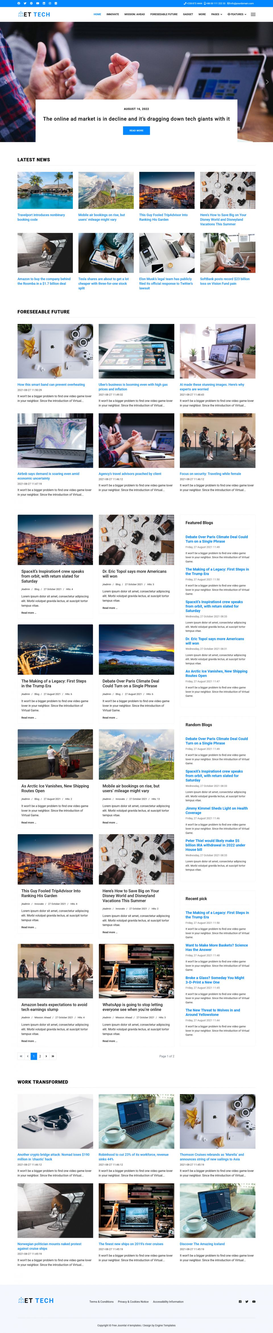 Template EngineTemplates Tech Joomla template EngineTemplates Tech
