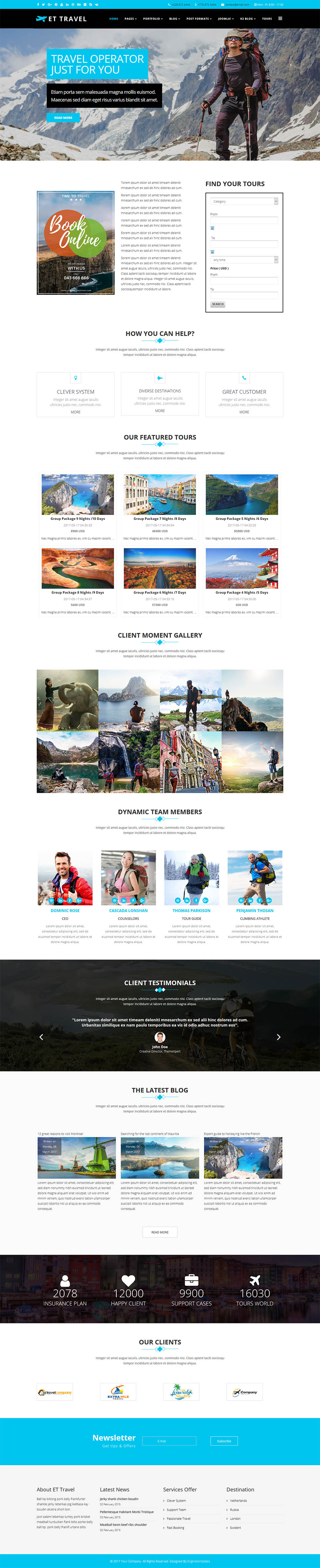 Template EngineTemplates Travel Joomla template EngineTemplates Travel