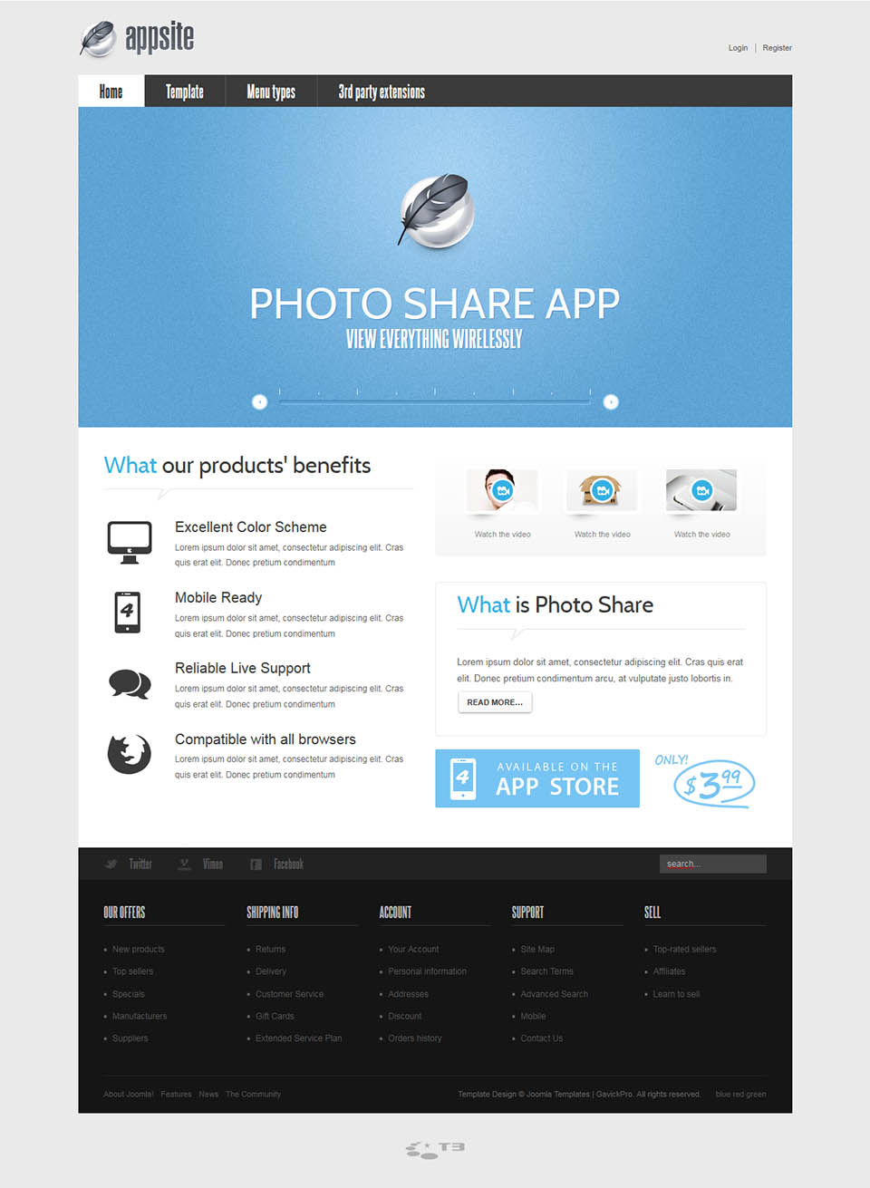 Joomla template GavickPro appSite