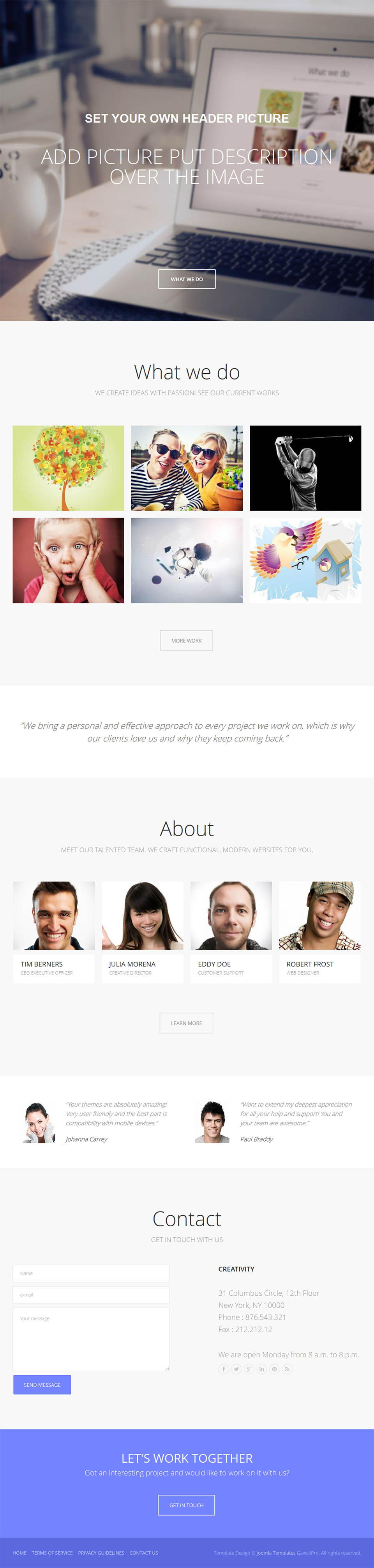 Template GavickPro Creativity Joomla template GavickPro Creativity