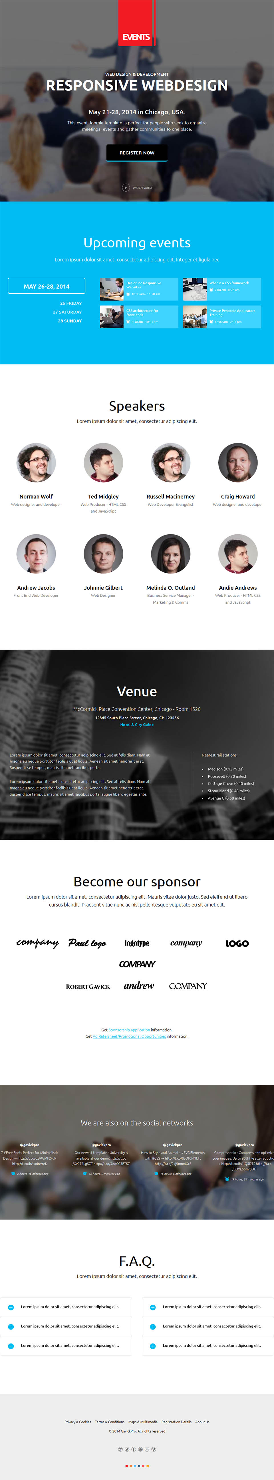 Joomla template GavickPro Events