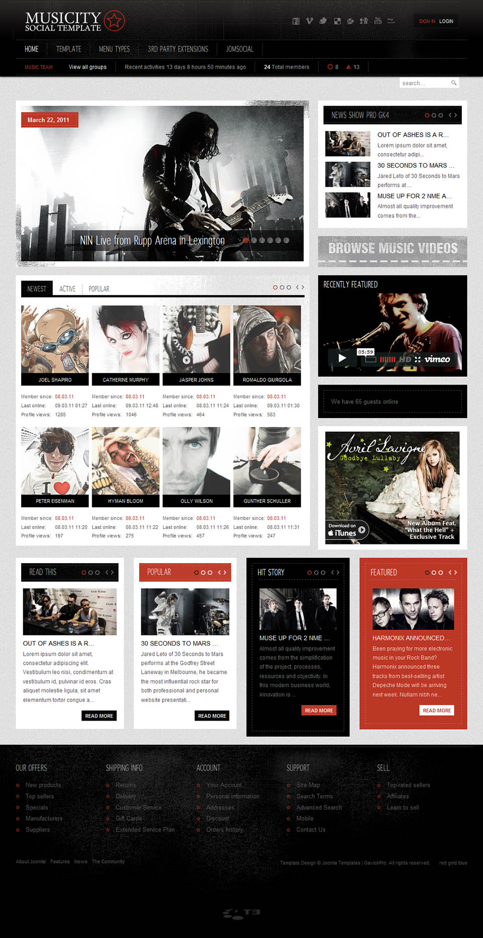 Template GavickPro Musicity Joomla template GavickPro Musicity
