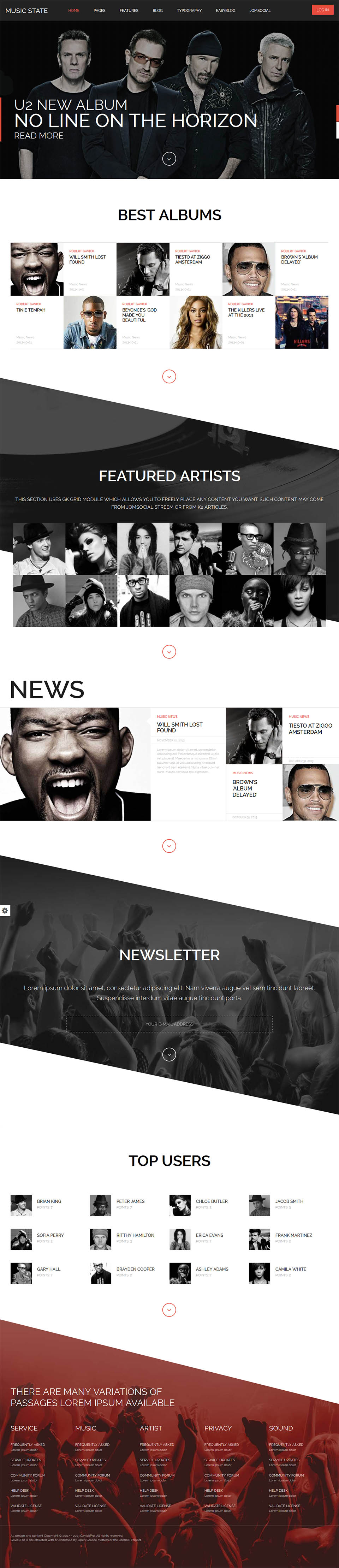 Template GavickPro Music State Joomla template GavickPro Music State