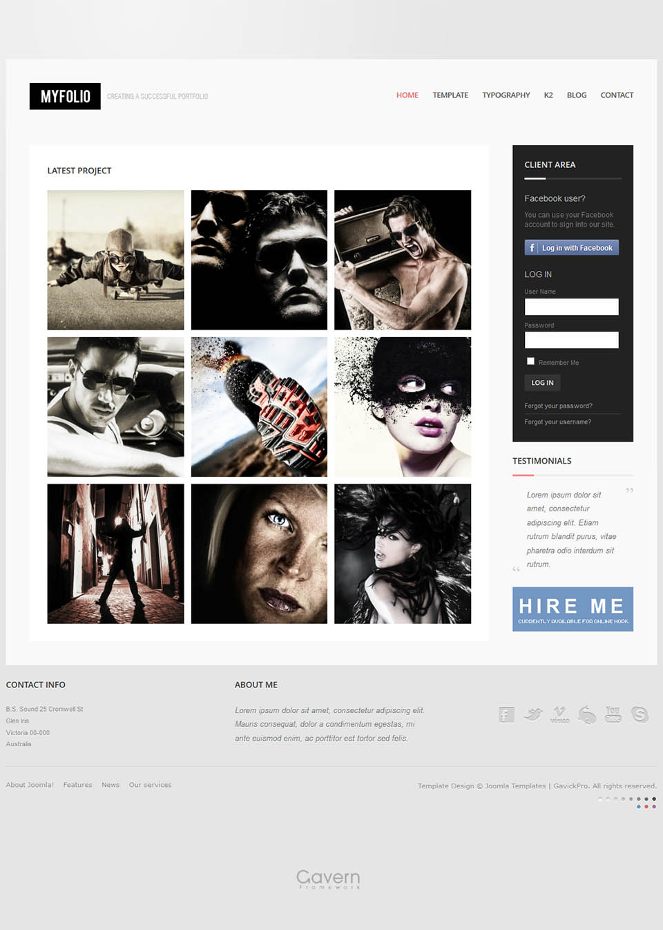 Joomla template GavickPro MyFolio