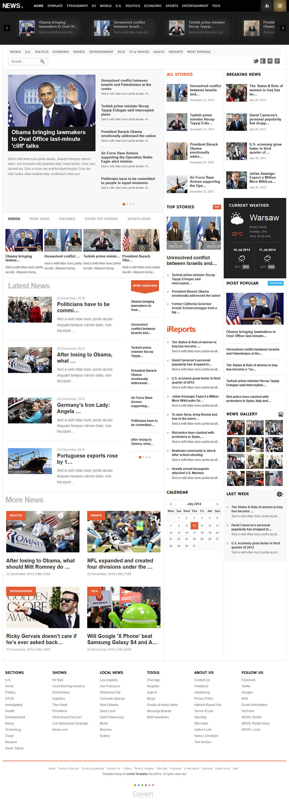Template GavickPro News Joomla template GavickPro News