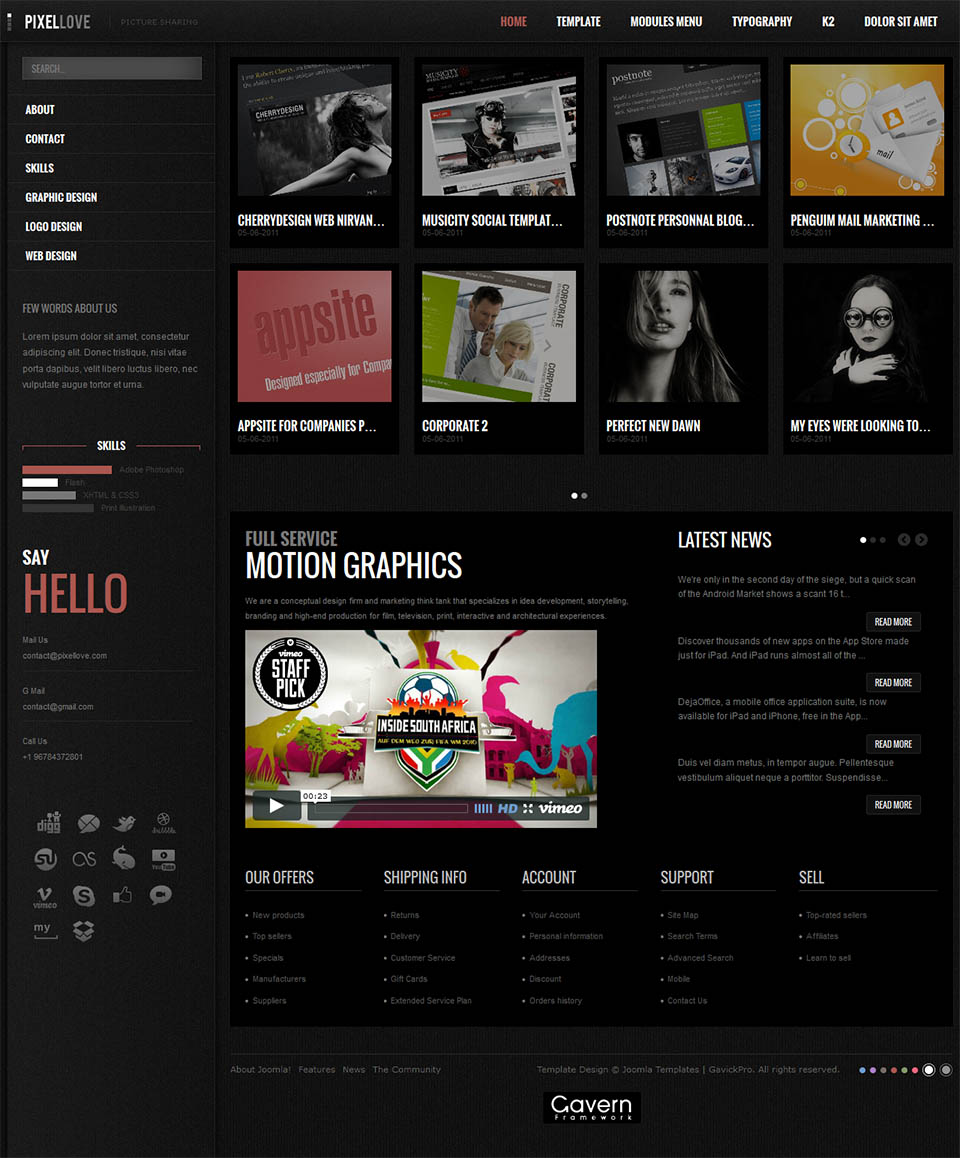 Joomla template GavickPro Pixellove