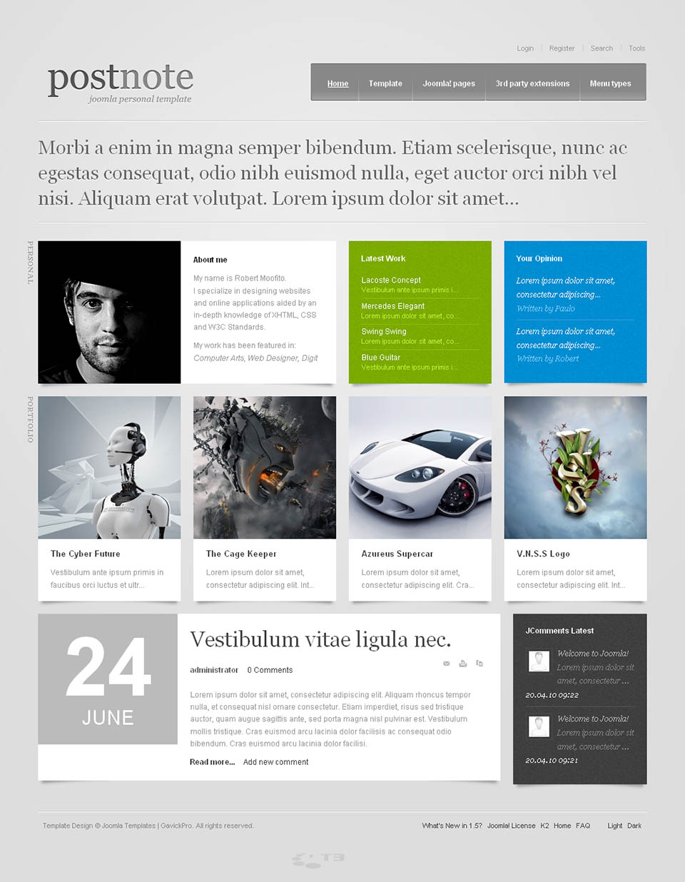 Template GavickPro PostNote Joomla template GavickPro PostNote
