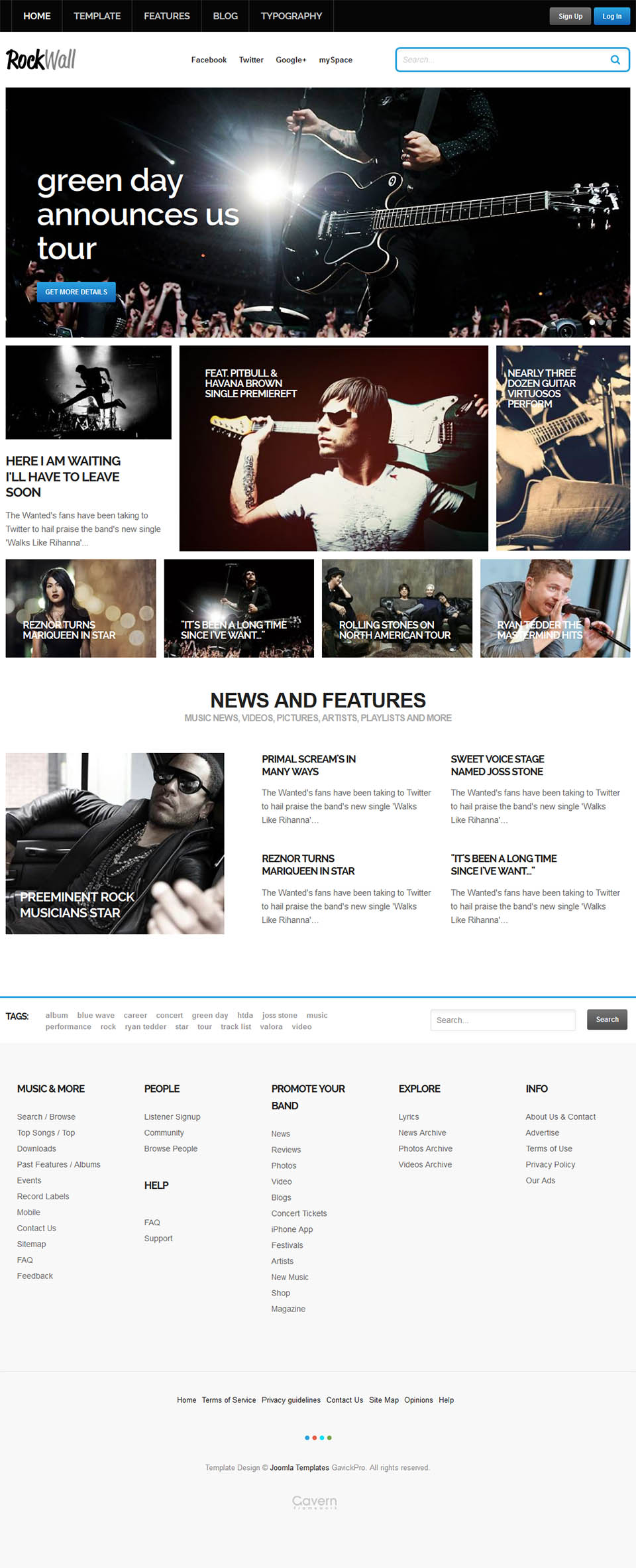 Joomla template GavickPro RockWall