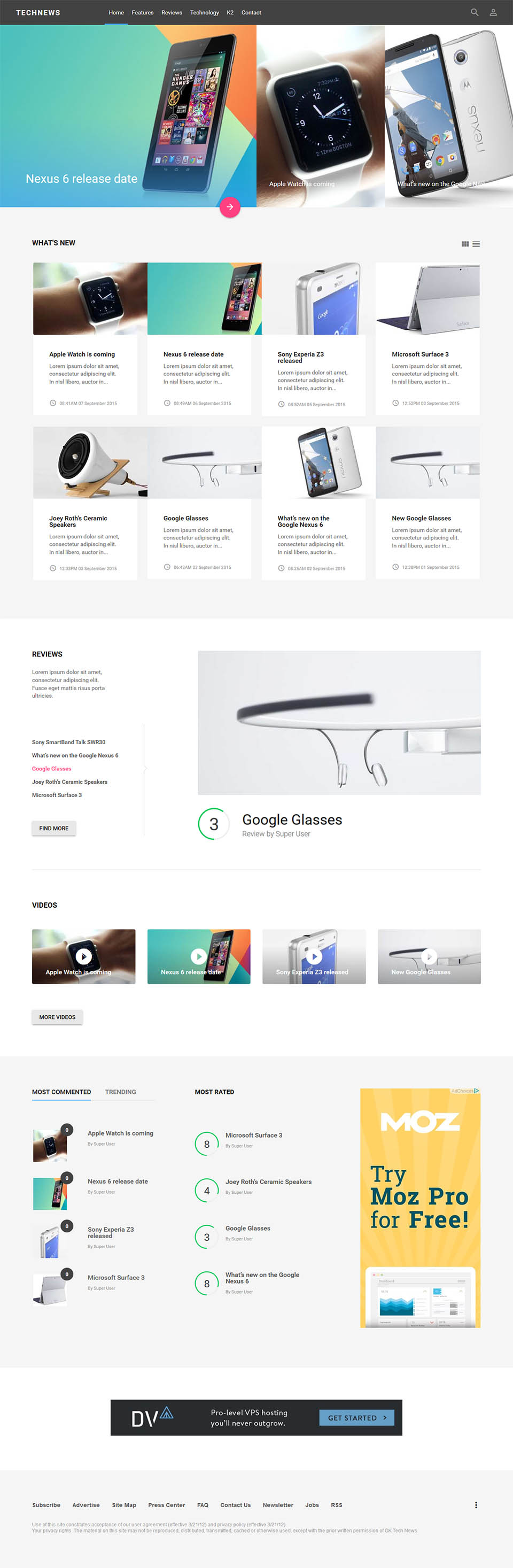Template GavickPro TechNews Joomla template GavickPro TechNews