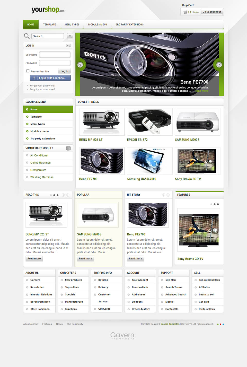 Template GavickPro yourShop Joomla template GavickPro yourShop
